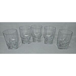 Bormioli Rocco Brillante Set of 5 Double Old Fashioned Drinking Glasses  4.5"